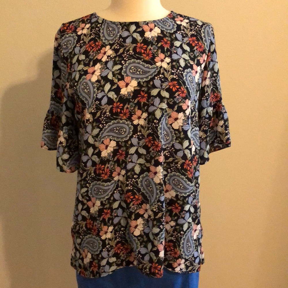 Loft XS Floral Paisley Top